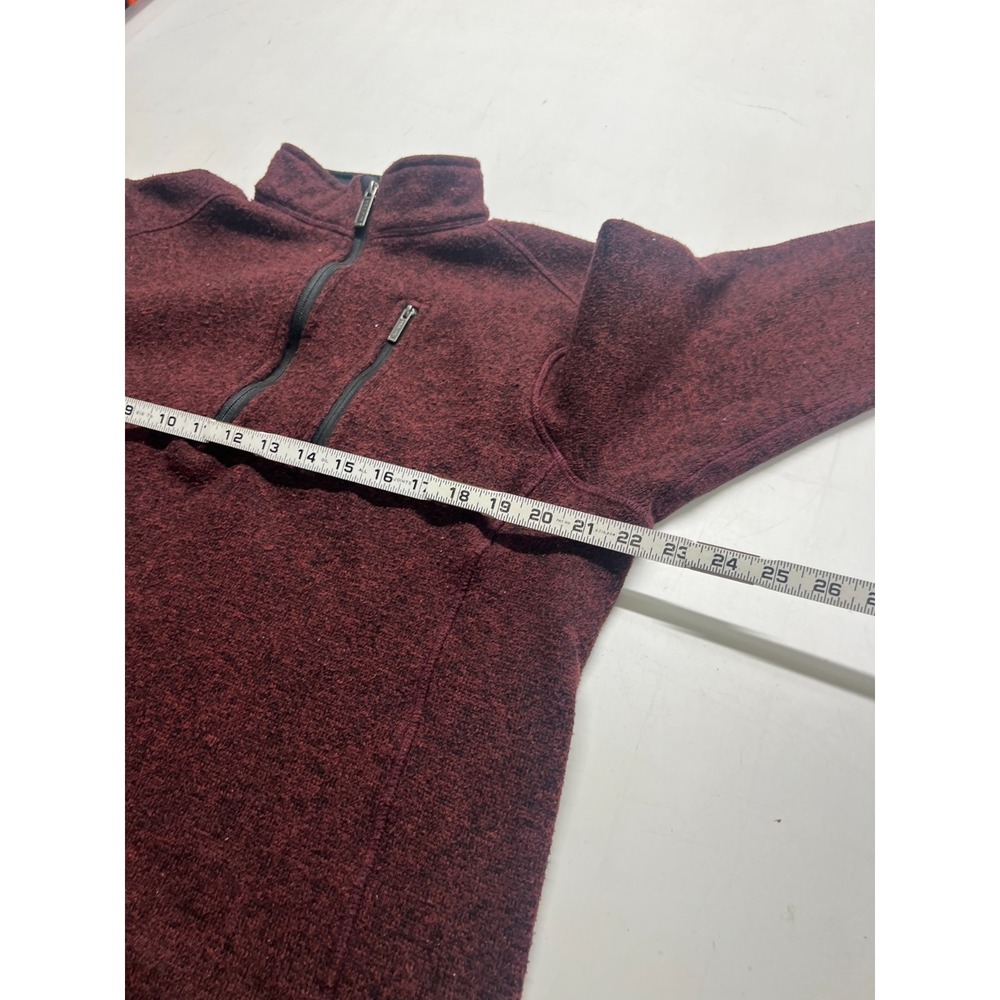 Woolrich 1/4 Zip Sweater Red Mockneck Fleece Pullover Grandpa Mens Sz Medium - Picture 5 of 8